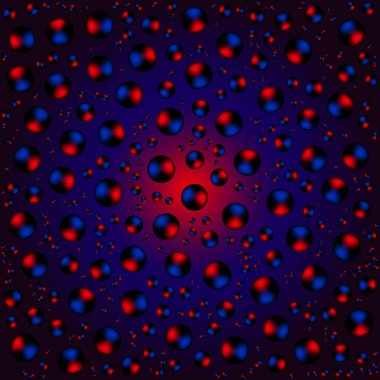 Soyut şekilli vektör deseni. Soyut arkaplan. Moda hippi baskısı. Modern stil dokusu. Dairelerle geometrik fayanslar tekrarlanıyor