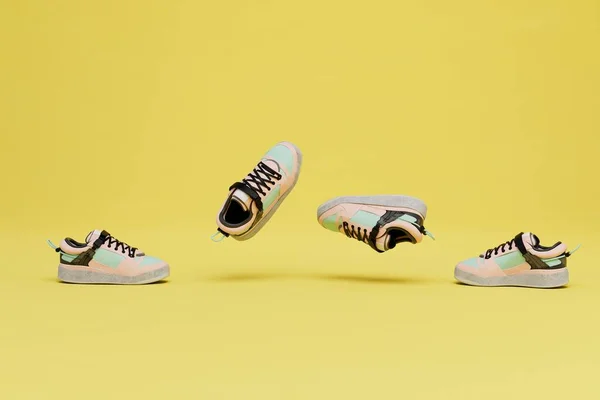Την Έννοια Της Διαφήμισης Sneakers Προς Πώληση Αθλητικά Παπούτσια Που — Φωτογραφία Αρχείου