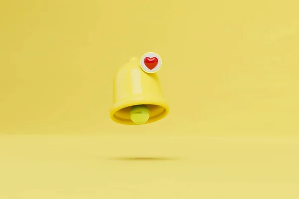 Das Konzept Der Liebeskorrespondenz Eine Glocke Mit Herz Sie Auf — Stockfoto
