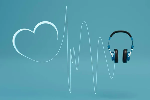 Écouter Votre Musique Préférée Avec Des Écouteurs Écouteurs Fréquence Cardiaque — Photo