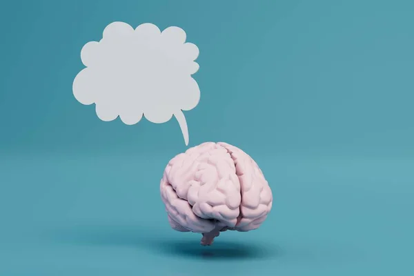 Καλή Ιδέα Εγκέφαλος Και Ένα Σύννεφο Για Κείμενο Τυρκουάζ Φόντο — Φωτογραφία Αρχείου