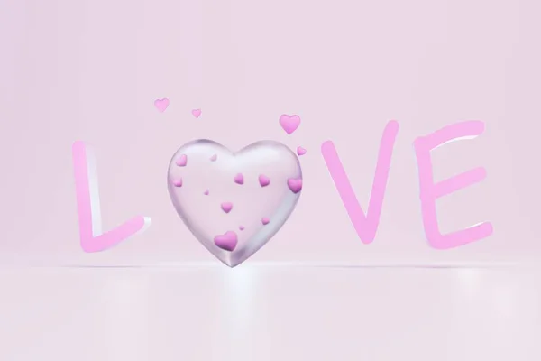 Concepto Una Declaración Amor Amor Inscripción Con Corazón Transparente Lugar — Foto de Stock