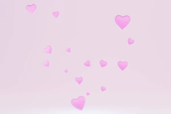 Abstract Background Consisting Hearts Flying Pastel Background Render — Stock Photo, Image