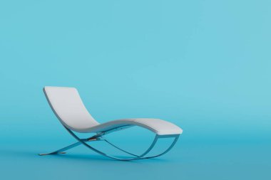 the concept of a comfortable stay. soft sunbed on a turquoise background. 3D render.