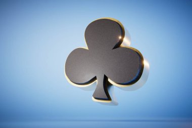 the concept of playing cards. card suit cross on a blue background. 3D render.