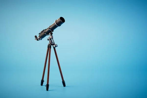 the concept of viewing the starry sky. telescope on a blue background. 3D render.