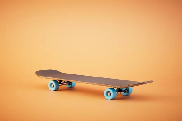 Skateboard Aislado Sobre Fondo Pastel Copiar Pegar Copiar Espacio Renderizar — Foto de Stock