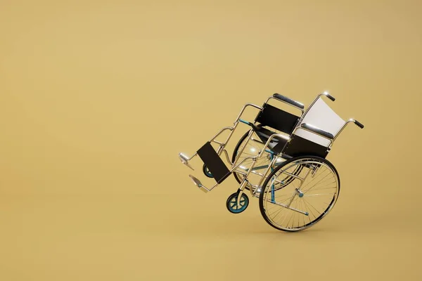 Concept Movement People Disabilities Falling Wheelchair Blue Background Render — Stock Photo, Image
