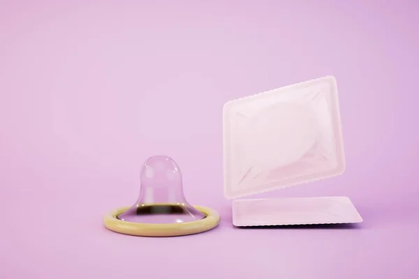 Pastel Arka Planda Açık Kapalı Prezervatifler Boyutlu Hazırlama — Stok fotoğraf