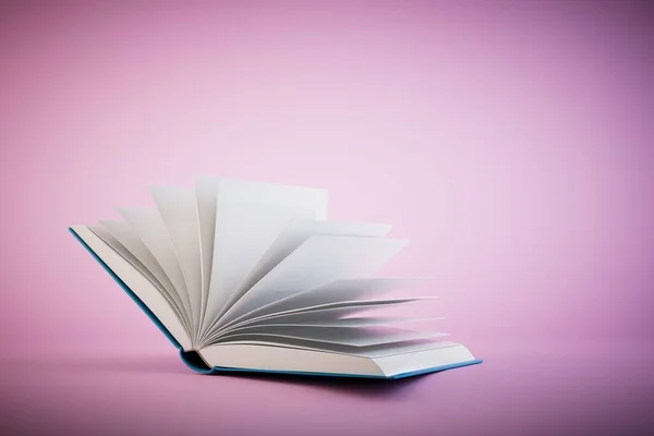 love of reading books. an open book on a pastel background. 3D render.