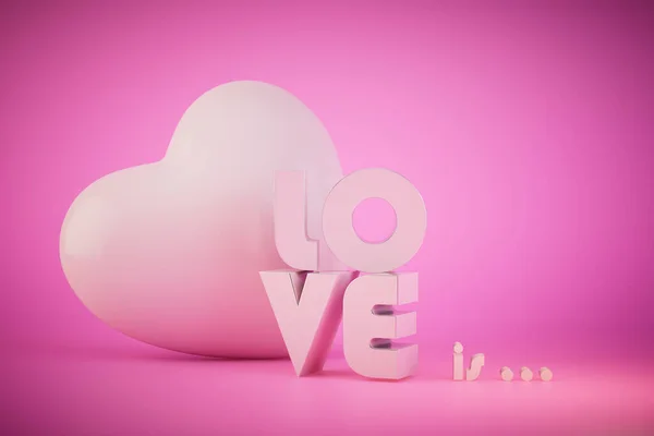 Concepto Una Declaración Amor Corazón Inscripción Amor Sobre Fondo Pastel — Foto de Stock