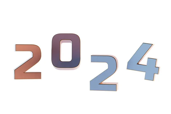 Έναρξη Του 2024 Επιγραφή 2024 Διαφανές Λευκό Φόντο Απόδοση — Φωτογραφία Αρχείου