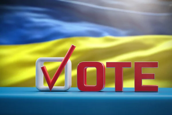 Президентські Вибори Україні 2024 Напис Голосуй Тлі Українського Прапора Render — стокове фото