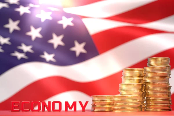 Fall America Economy Render — Stock Photo, Image