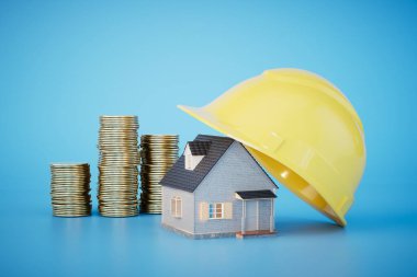 Evin inşasına katkıda bulunacağım. Bir ev, bir güvenlik kaskı ve yığınla bozuk para. 3 Boyutlu Hazırlama.