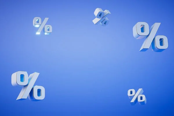Concept Vente Icônes Pourcentage Dispersées Sur Fond Bleu Copier Coller Photos De Stock Libres De Droits
