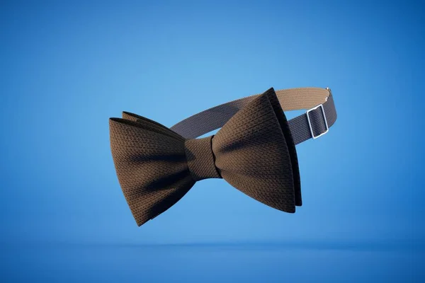 Чорна Краватка Ізольована Синьому Фоні Візуалізація — стокове фото
