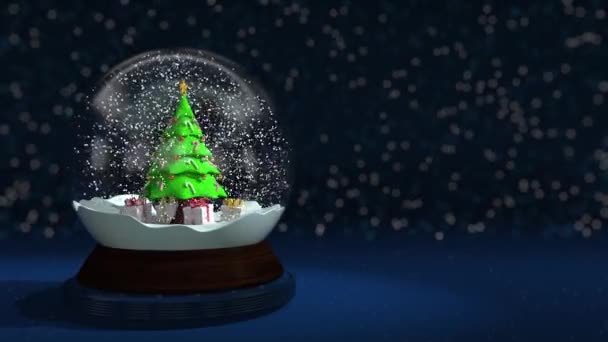 Weihnachtsbaum Geschmückt Mit Glühbirnen Und Zuckerstangen Umgeben Von Geschenkschachteln Auf — Stockvideo