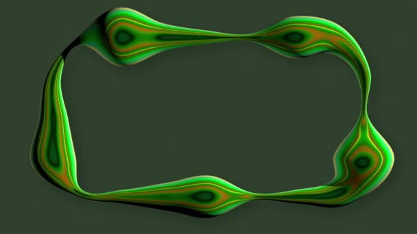 緑色の液体有機フレームは 無限に円を描くような動きをします アルファチャンネル付属 ループシーケンス 3Dアニメーション — ストック動画
