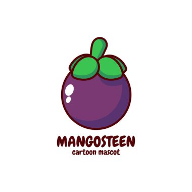 Set collection of cute mangosteen mascot design character. Isolated on a white background. Cute character mascot logo idea bundle concept