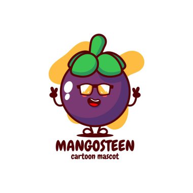 Set collection of cute mangosteen mascot design character. Isolated on a white background. Cute character mascot logo idea bundle concept
