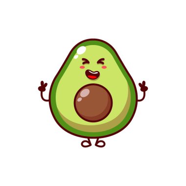 Avokadonun vektör simgesi. Düz dizaynlı Avokado meyvesi. Vektör illüstrasyonu