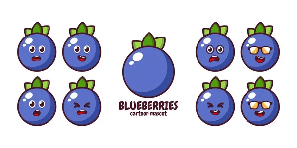 Sevimli gülücük komik yabanmersini. Vektör düz çizgi çizgi film Kawaii karakter çizim ikonuyla karşı karşıya. Beyaz arka planda izole edilmiş. Yaban mersini çizgi film bebek maskotu karakter konsepti