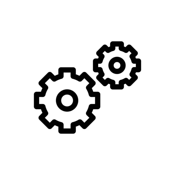 Gear Settings Symbol Auf Weißem Hintergrund — Stockvektor