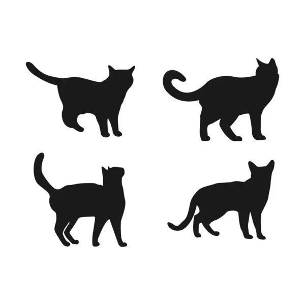 Vector Isolated Cat Silhouette Logo Print Decorative Sticker — Vector de stock