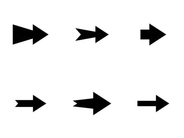 箭头大黑色设置图标 箭头图标 箭头矢量集合 光标现代简单的箭 矢量说明 — 图库矢量图片