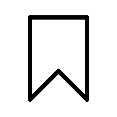 Satır biçiminde birinci sınıf yer imi simgesi veya logosu. Beyaz arka planda yüksek kalite işaret ve sembol var. Bilgi, web tasarımı ve uygulama geliştirme için vektör ana hatlı pictogram.