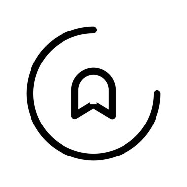 Satır biçiminde birinci sınıf yer imi simgesi veya logosu. Beyaz arka planda yüksek kalite işaret ve sembol var. Bilgi, web tasarımı ve uygulama geliştirme için vektör ana hatlı pictogram.