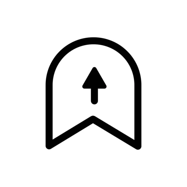 Satır Biçiminde Birinci Sınıf Yer Imi Simgesi Veya Logosu Beyaz — Stok Vektör