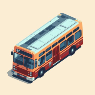 Araba simgeleri. Düz 3D izometrik yüksek kaliteli şehir ulaşımı. Sedan, minibüs, kargo kamyonu, off-road, otobüs, scooter, motosiklet, biniciler. Kentsel halk ve nakliye seti