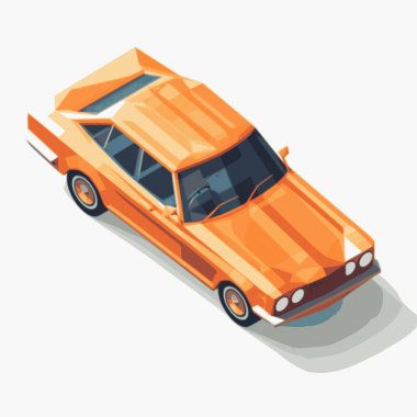 Araba simgeleri. Düz 3D izometrik yüksek kaliteli şehir ulaşımı. Sedan, minibüs, kargo kamyonu, off-road, otobüs, scooter, motosiklet, biniciler. Kentsel halk ve nakliye seti