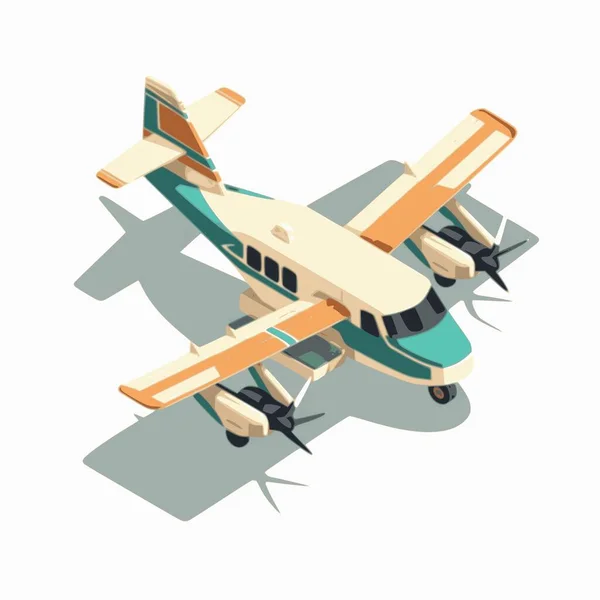 Uçak Izometrik Çizim Düz Izometrik Yüksek Kalite Ulaşım — Stok Vektör