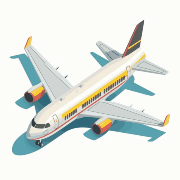 Самолет Изометрической Иллюстрации Плоский Изометрический Высококачественный Транспорт — стоковый вектор