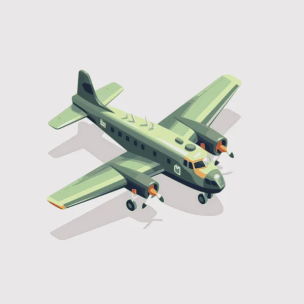Uçak Izometrik Çizim Düz Izometrik Yüksek Kalite Ulaşım — Stok Vektör