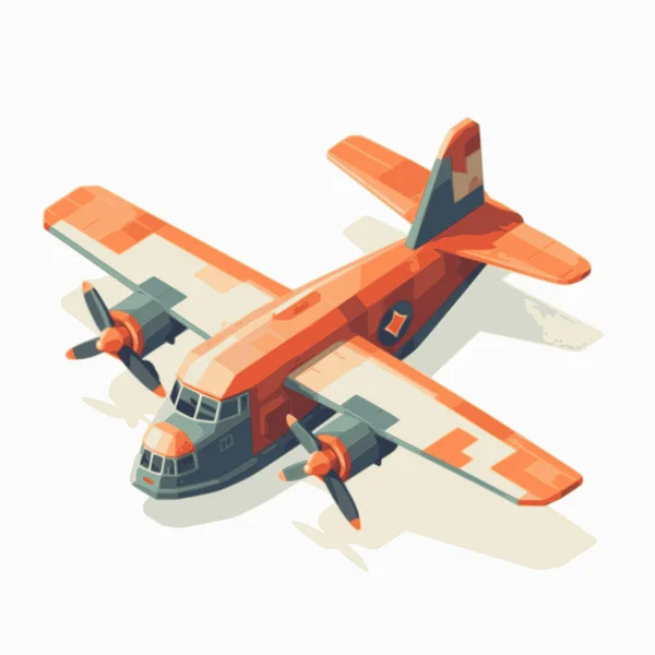 Літак Ізометрична Ілюстрація Плоский Ізометричний Транспорт Високої Якості — стоковий вектор