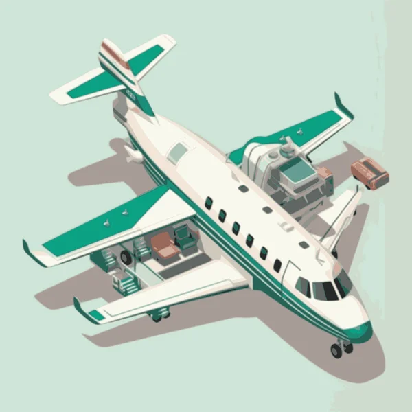 Avião Ilustração Isométrica Plano Isométrico Transporte Alta Qualidade — Vetor de Stock