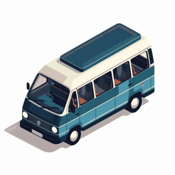 Bilikoner Platt Isometrisk Högkvalitativ Stadstransport Sedan Van Lastbil Road Buss — Stock vektor