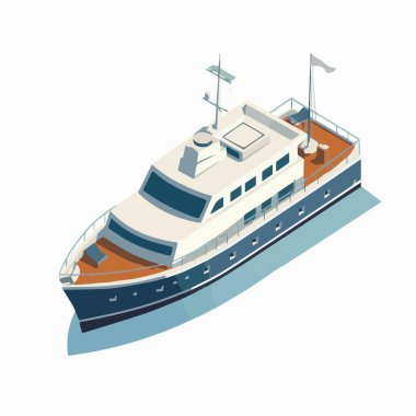 Vektör izometrik simge seti veya düşük poli kargo konteynır gemisi, petrol tankeri gemisi, yolcu yolcu yolcu yolcu gemisi, araba ve petrol platformlarıyla dolu feribot