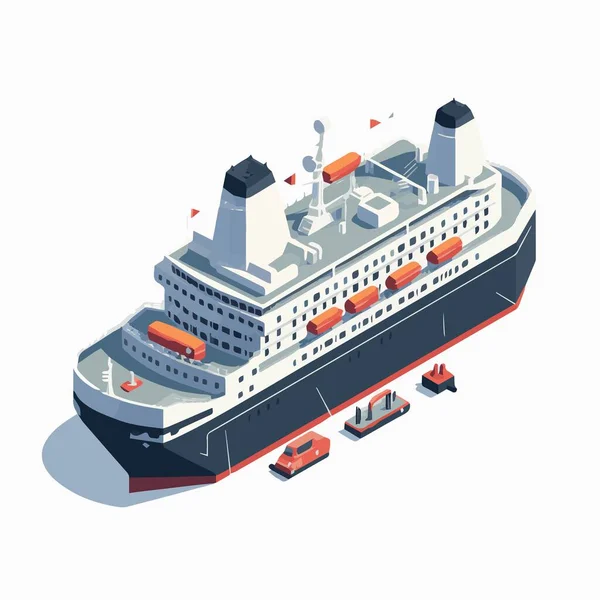 포테이 유조선 여객선 자동차와 나룻배를 상징하는 측광계 아이콘 그래픽 요소들 — 스톡 벡터