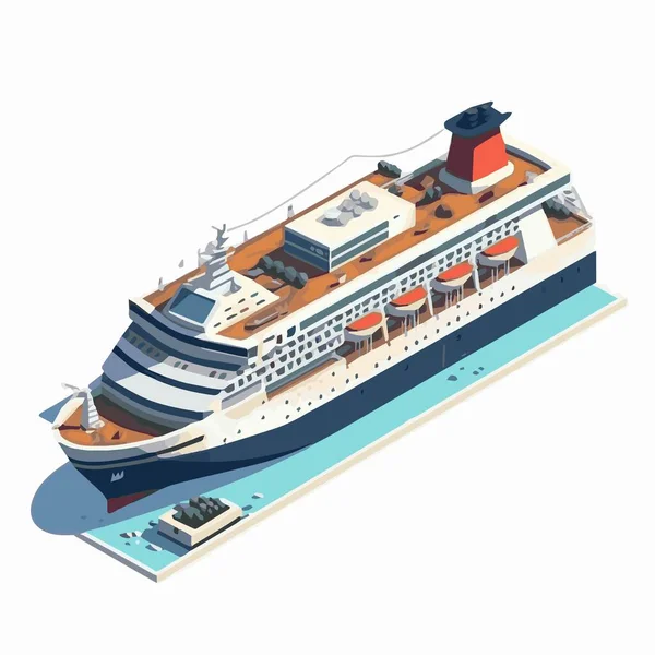 Vektor Isometrisches Symbolset Oder Infografische Elemente Die Low Poly Frachtcontainerschiff — Stockvektor