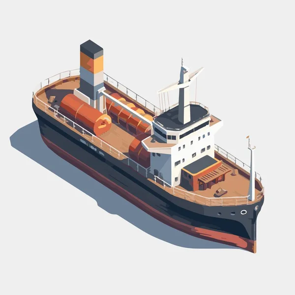 低ポリ貨物コンテナ船 油送船 旅客クルーズ船 自動車及び石油プラットフォームを搭載したフェリーを表すベクトル等の等式アイコンセット又はインフォグラフィック要素 — ストックベクタ