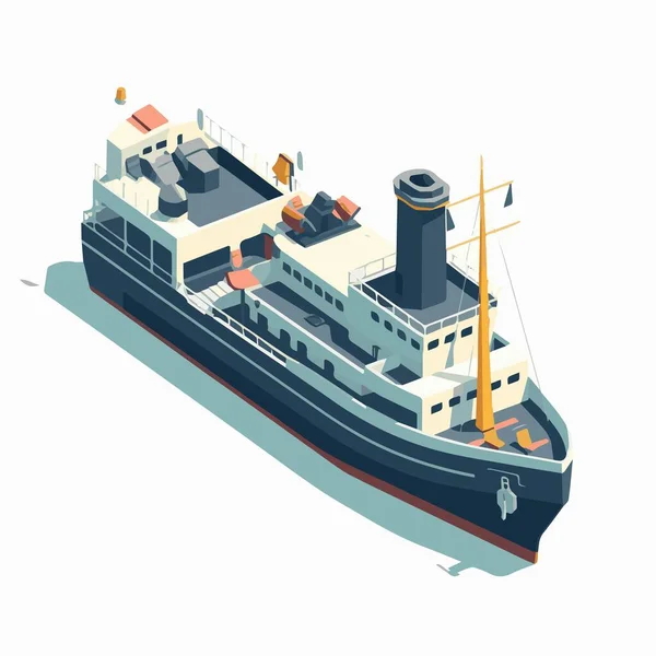 低ポリ貨物コンテナ船 油送船 旅客クルーズ船 自動車及び石油プラットフォームを搭載したフェリーを表すベクトル等の等式アイコンセット又はインフォグラフィック要素 — ストックベクタ