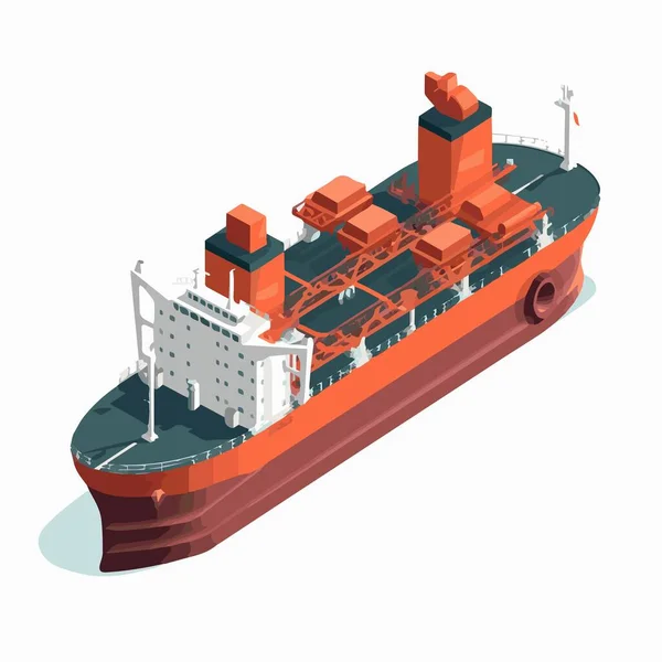 Set Icone Isometriche Vettoriali Elementi Infografici Che Rappresentano Navi Portacontainer — Vettoriale Stock