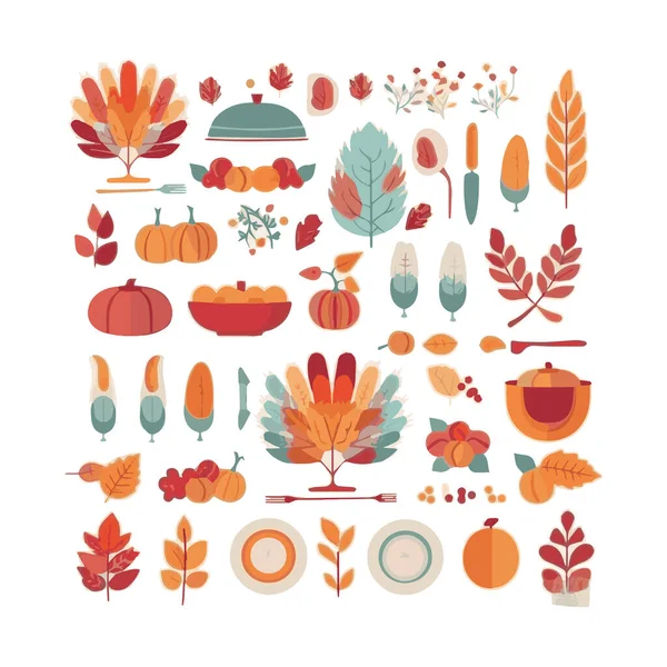 Joyeux Vœu Thanksgiving Écrit Avec Une Écriture Calligraphique Élégante Décoré — Image vectorielle