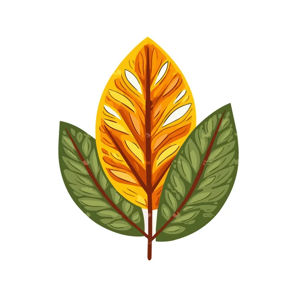 植物やグリーティングカード ポスター バナーやプラカードのための葉の背景とテキスト背景のためのコピースペースとシンプルなフラットスタイルでベクトルイラスト — ストックベクタ