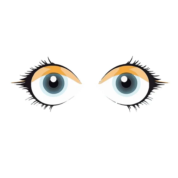 Set Von Verschiedenen Handgezeichneten Doodle Eyes Vektor Flache Illustration Sammlung — Stockvektor